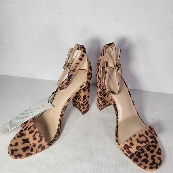 The Drop Rebecca Leopard Print Open Toe 4" Block Heel Sandals Size 6.5 - Picture 9 of 9